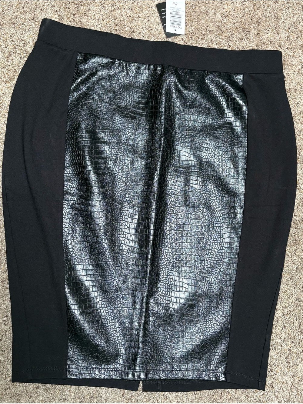 torrid Black Faux Croc & Stretch Pencil Skirt